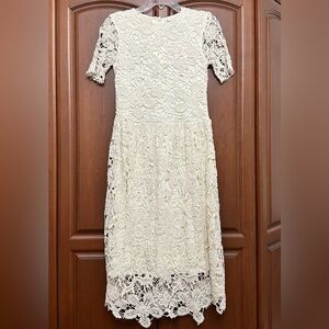 H&M elegante bridal white lace midi dress